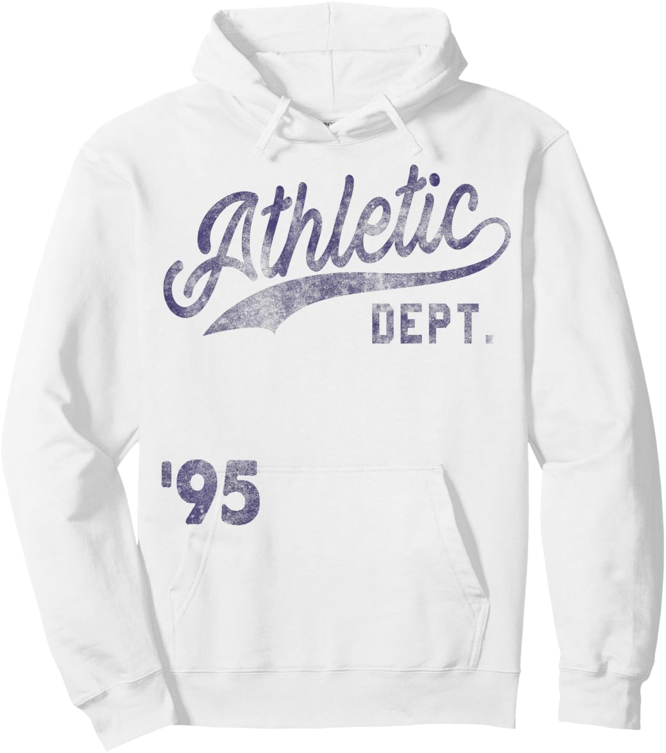 Trendy Apparel Athletic Department '95 Vintage Style Font Hoodie - Hoodie | White