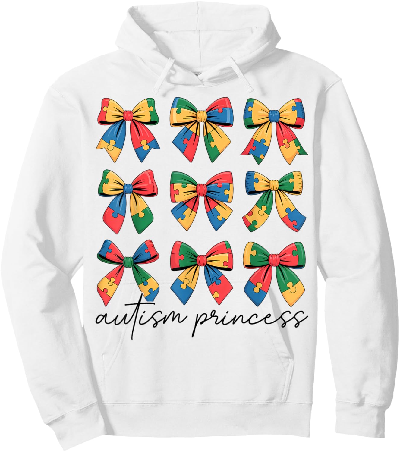 Autism Princess Coquette Bow Daughter Autism Awareness Girls Hoodie - Hoodie | White
