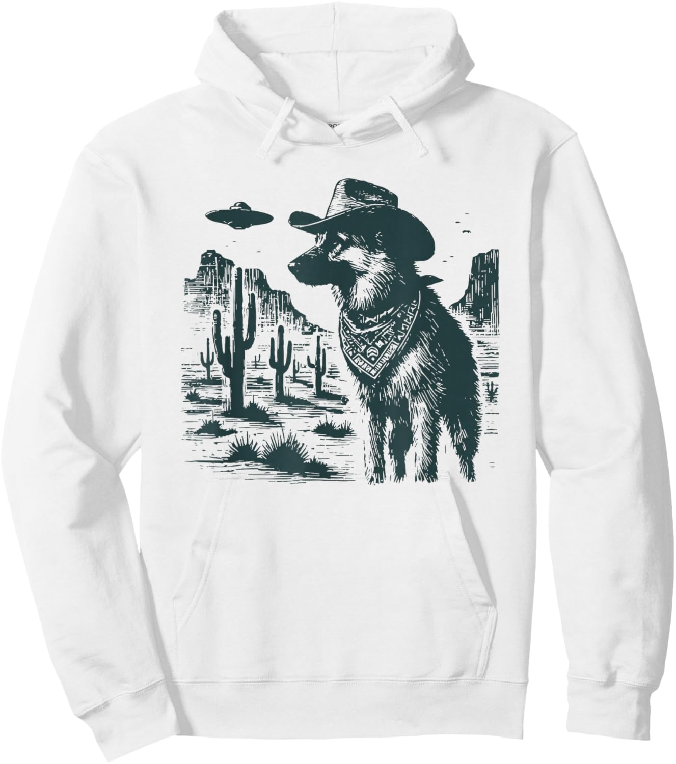 Vintage German Shepherd UFO Hoodie - Hoodie | White