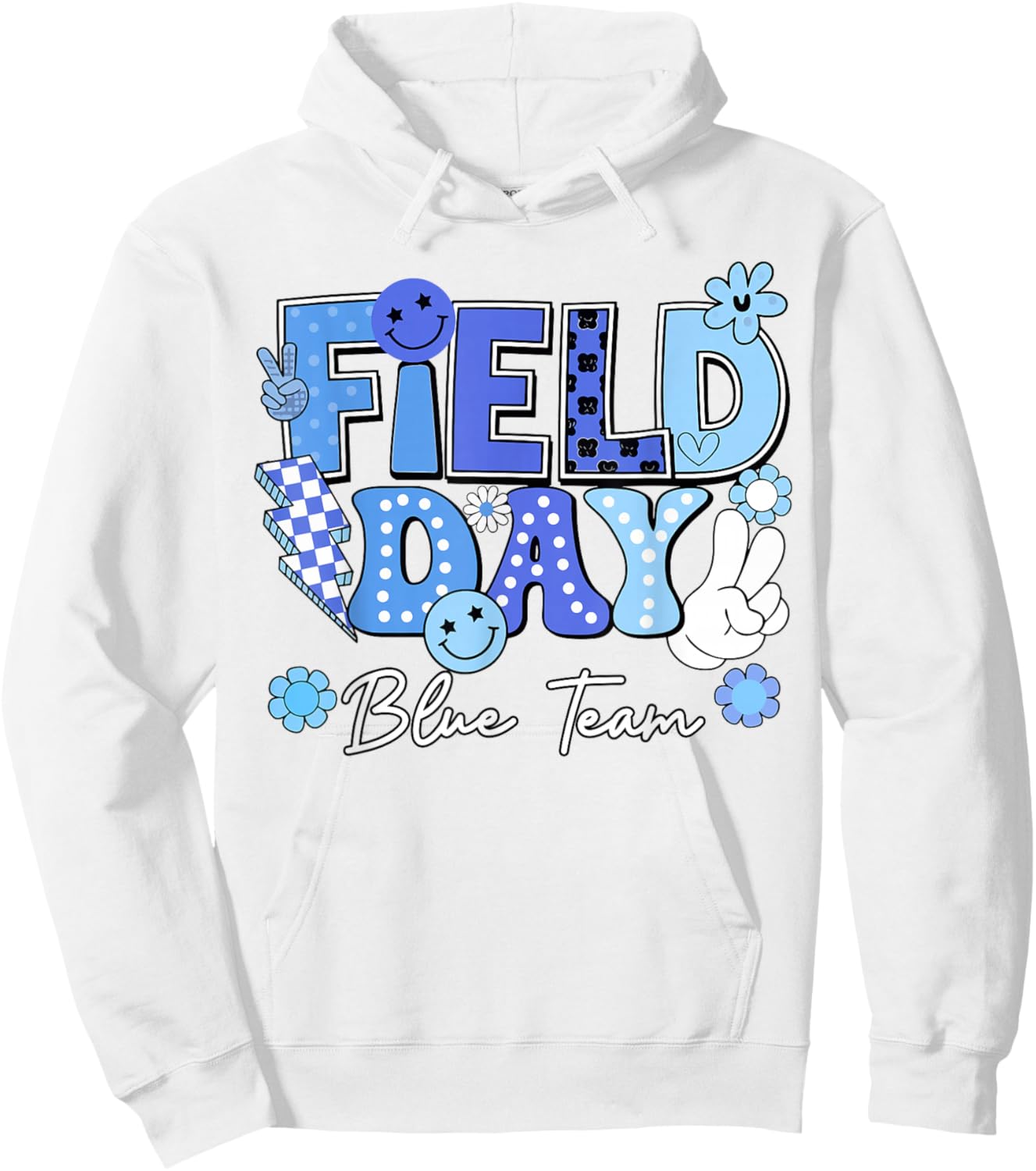 Field Day Blue Team Funny for Teacher Kids Field Day Games Hoodie - Hoodie | White
