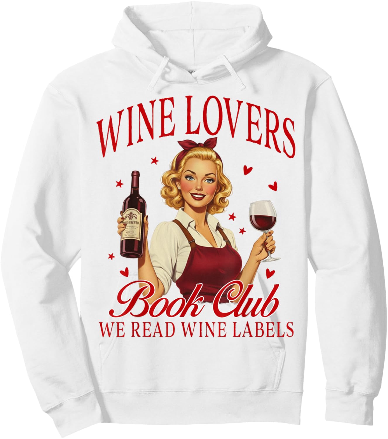 Valentine’s Day Wine Lovers Book Club We Read Wine Labels Hoodie - Hoodie | White