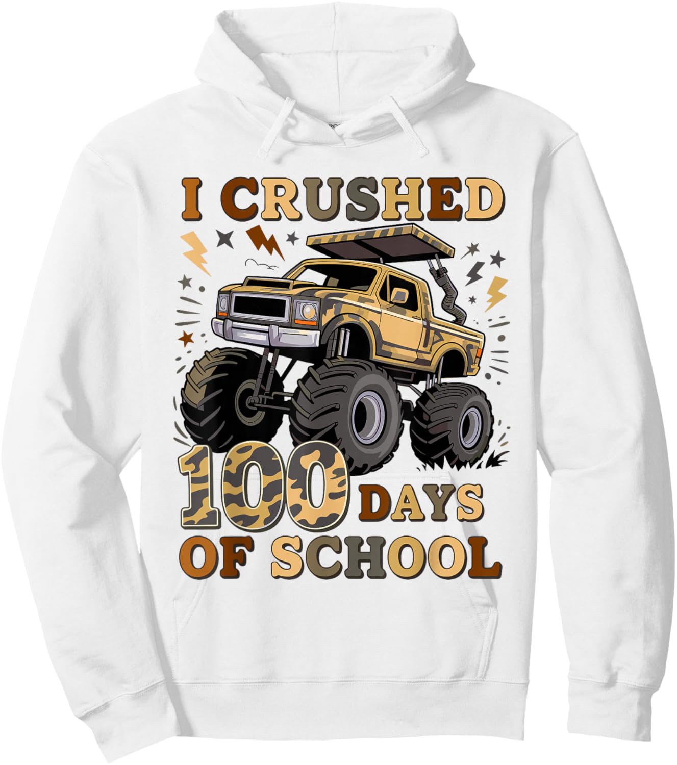 I Crushed 100 Days of School Boys Teacher Kids Hoodie - Hoodie | White