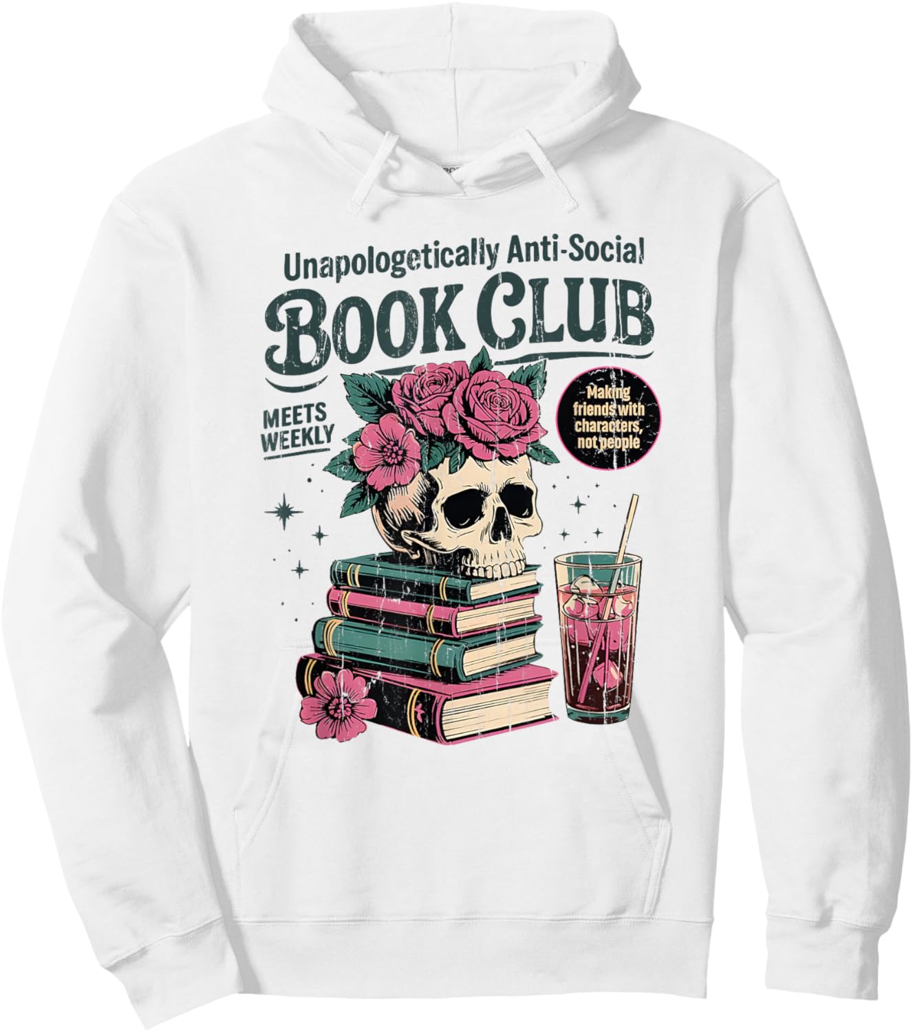 Unapologetically Anti Social Book Club Hoodie - Hoodie | White