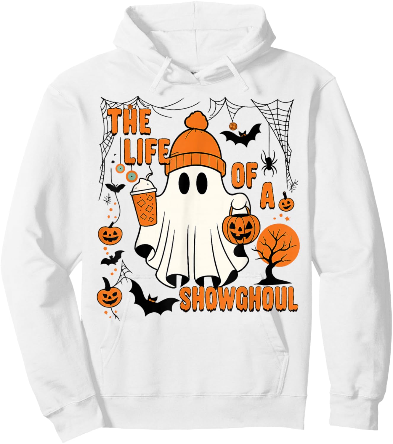 The Life of a showghoul Halloween Costume Bow Boo Girls Hoodie - Hoodie | White