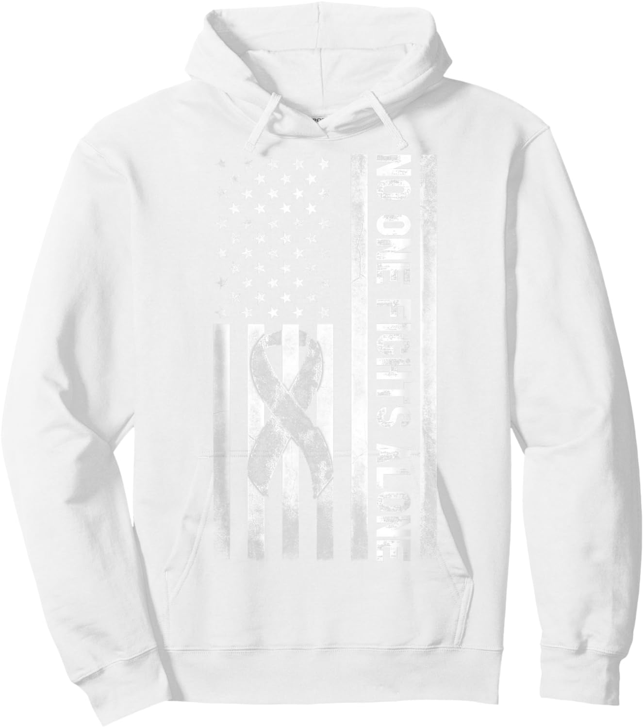 Pink Color Novelty No One Fights Breast Cancer Alone Hoodie - Hoodie | White