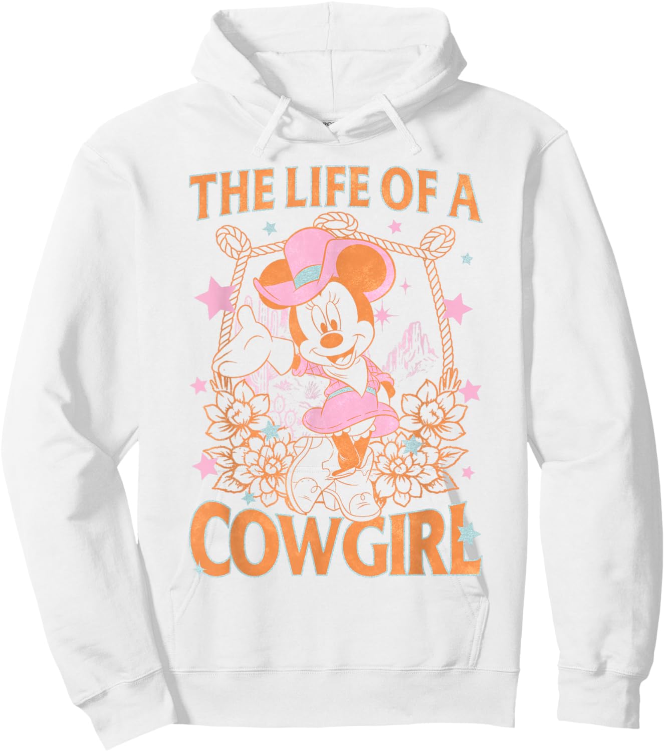 Disney Minnie Mouse The Life of A Cowgirl Lace Portrait Hoodie - Hoodie | White