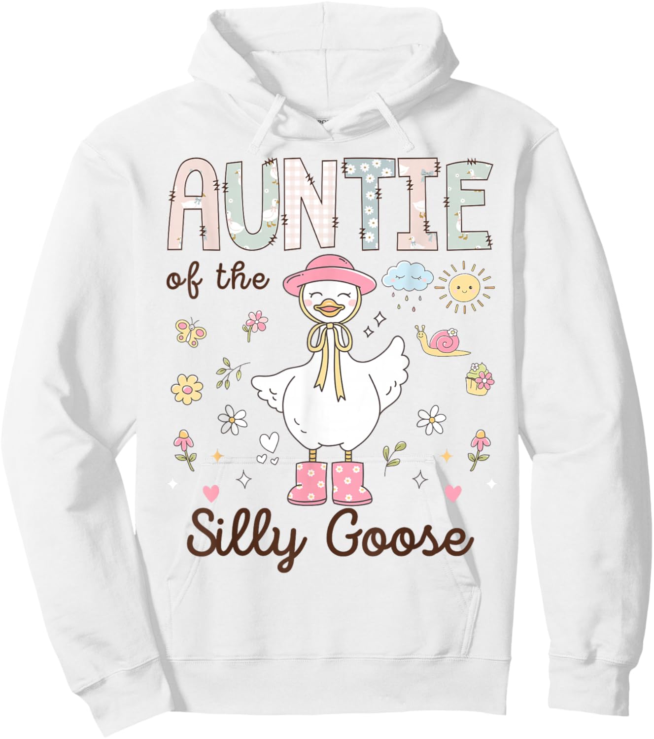 Auntie of The Silly Goose First Birthday Girl Family Hoodie - Hoodie | White