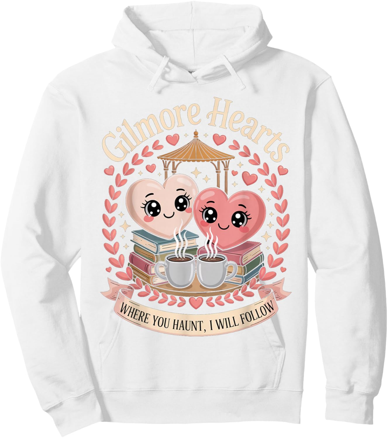 Gilmore Hearts Where You Haunt I Will Follow Valentine´s Day Hoodie - Hoodie | White