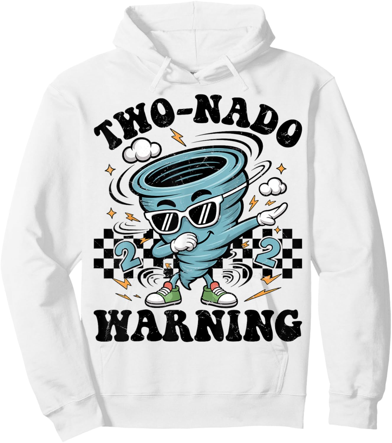 Two Nado Warning Tornado 2nd Birthday 2 Year Old Boys Kids Hoodie - Hoodie | White