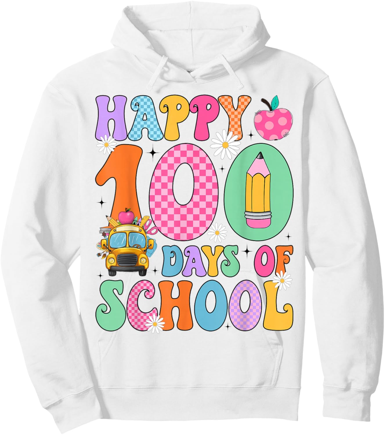 100 Days of School Students Teachers 100th Day of School Hoodie - Hoodie | White