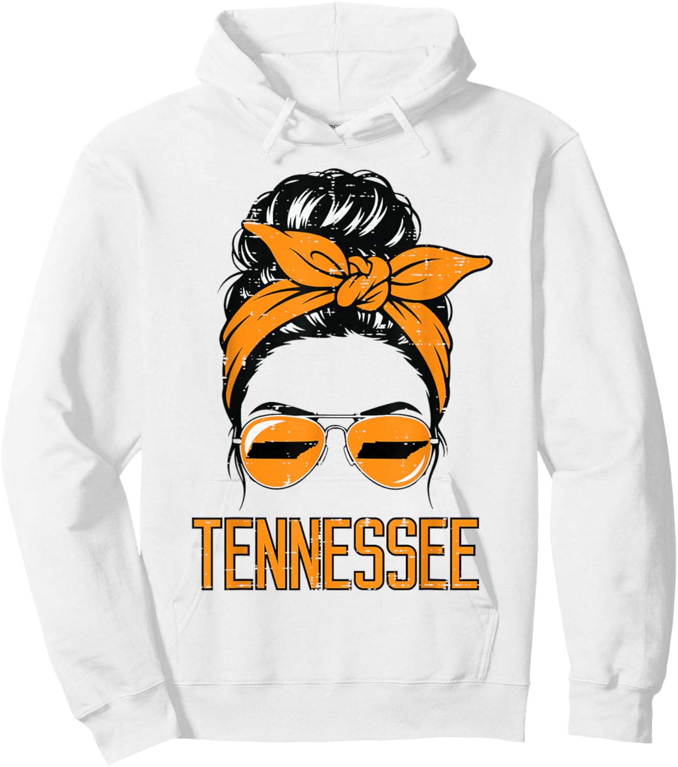 Tennessee Hairbun Women Youth Teen Girls Hoodie - Hoodie | White
