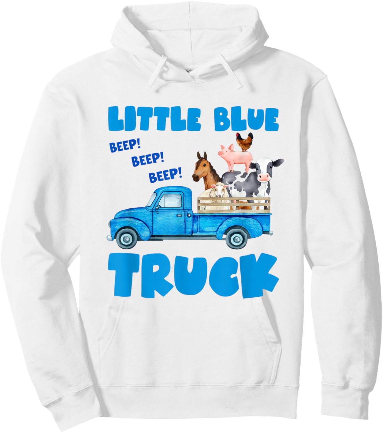 Little Blue Truck Shirt Toddler Animals Little Blue Truck Hoodie - Hoodie | White