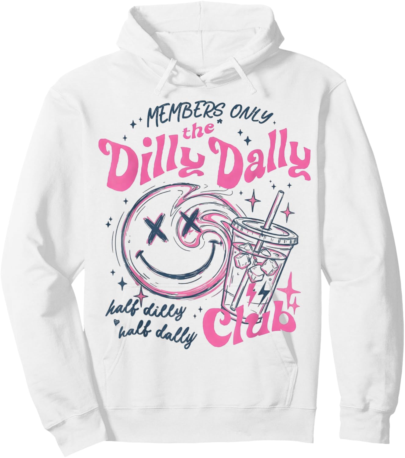 Members The Dilly Dally Club Funny Retro Hoodie - Hoodie | White