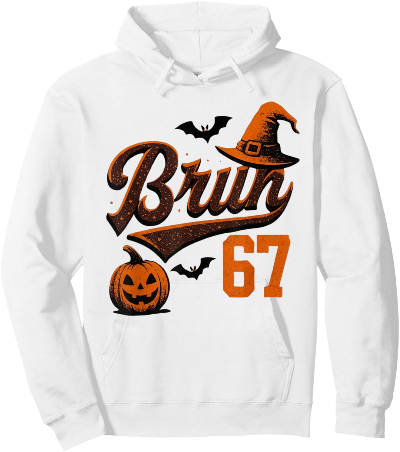 Bruh Six Seven Halloween 6-7 Funny Ghost Slang Fall Rizz Hoodie - Hoodie | White