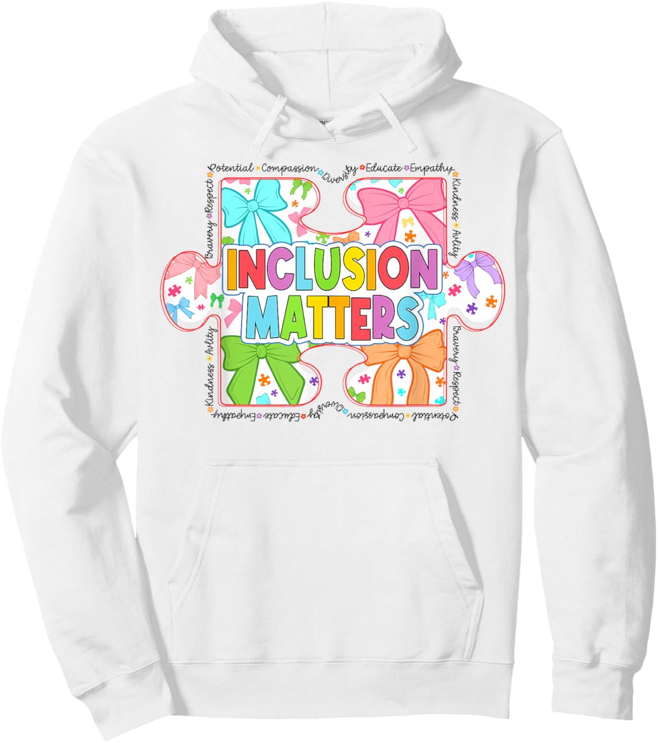 Inclusion Matters Special Education Teacher Autism Awareness Hoodie - Hoodie | White