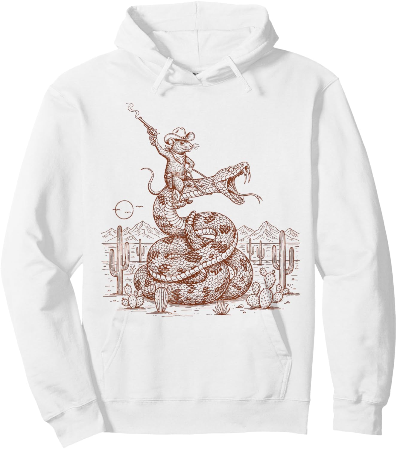 Cowboys Mouse Riding Snake Wild West Saddle Up Western Life Hoodie - Hoodie | White