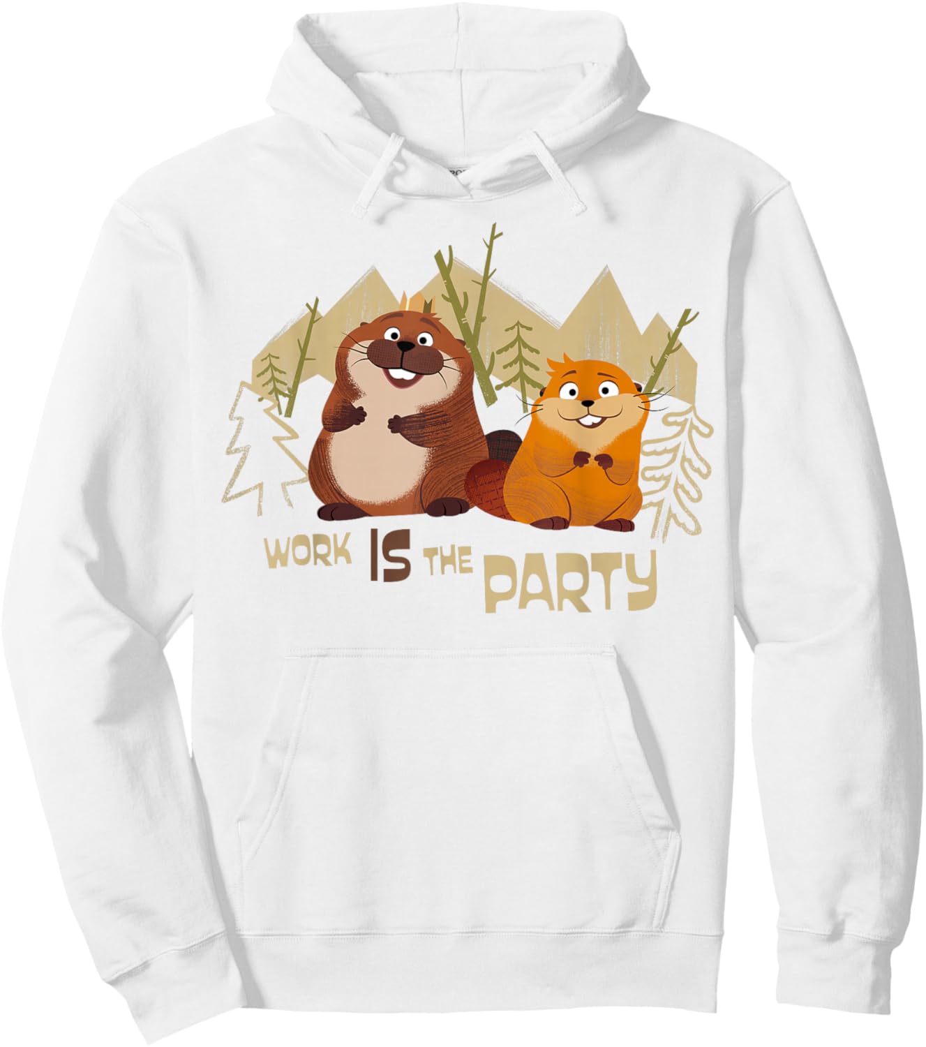 Disney Pixar Hoppers Work is The Party Mabel and King George Hoodie - Hoodie | White
