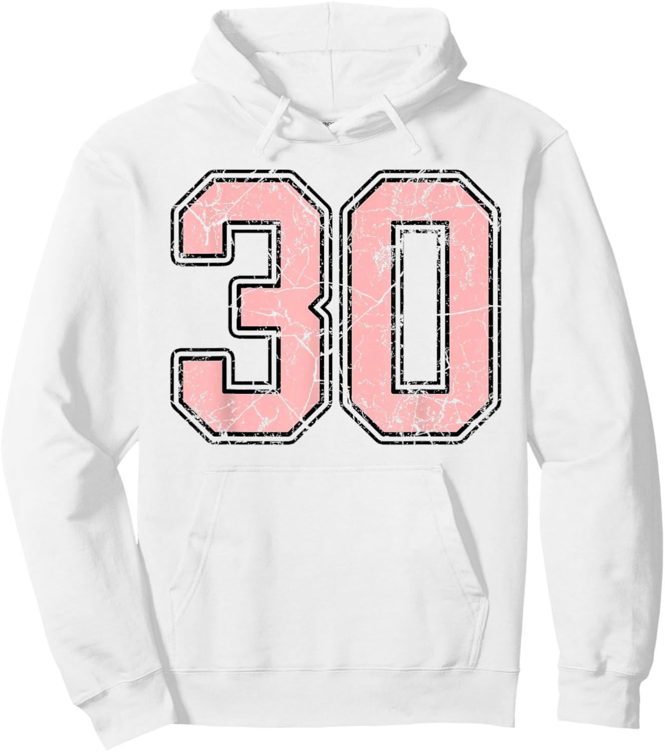 Pink and Black Number 30 Jersey Player Uniform #30 Fan Hoodie - Hoodie | White