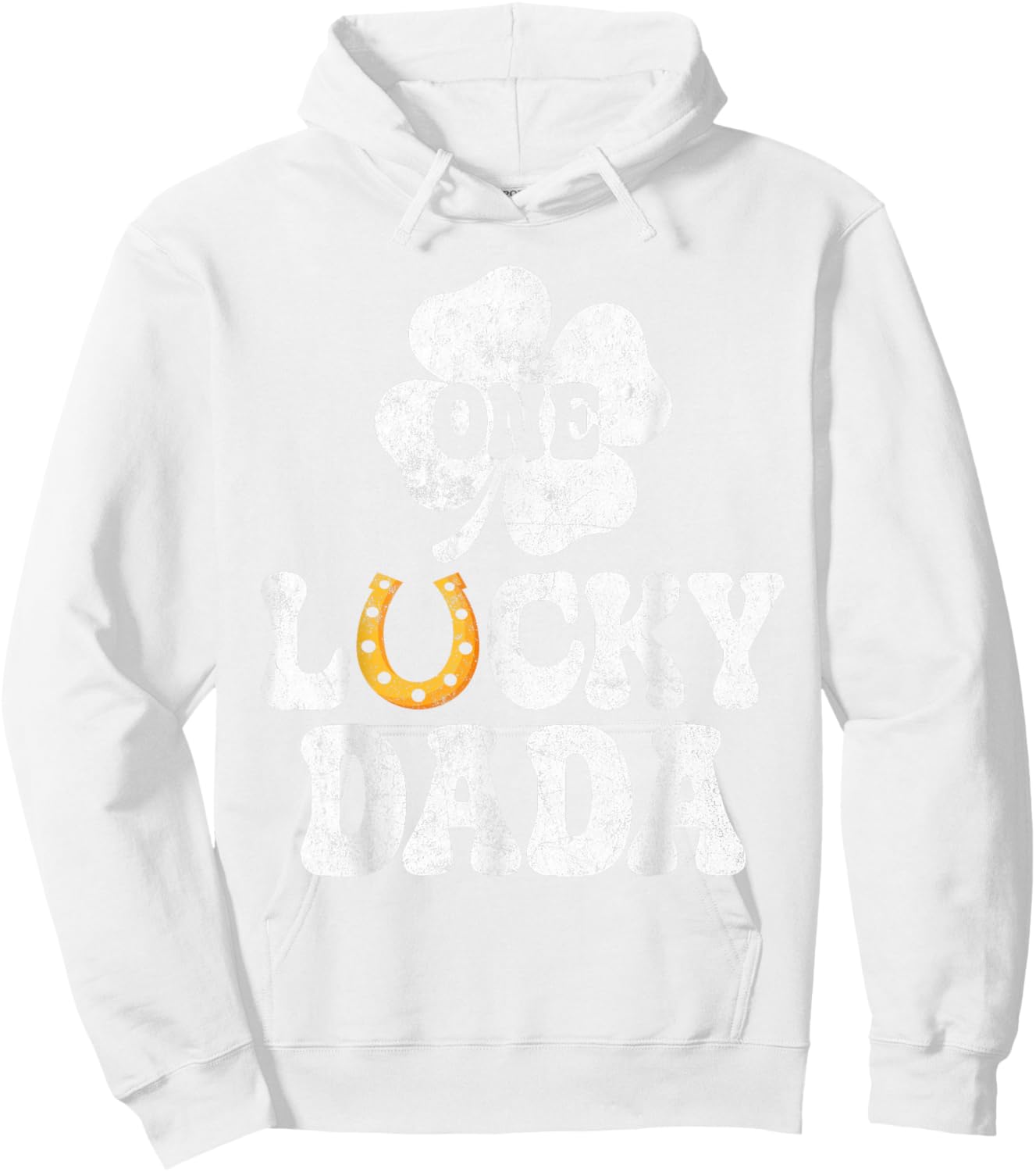 Matching Family Funny One Lucky Dada St. Patrick’s Day Hoodie - Hoodie | White