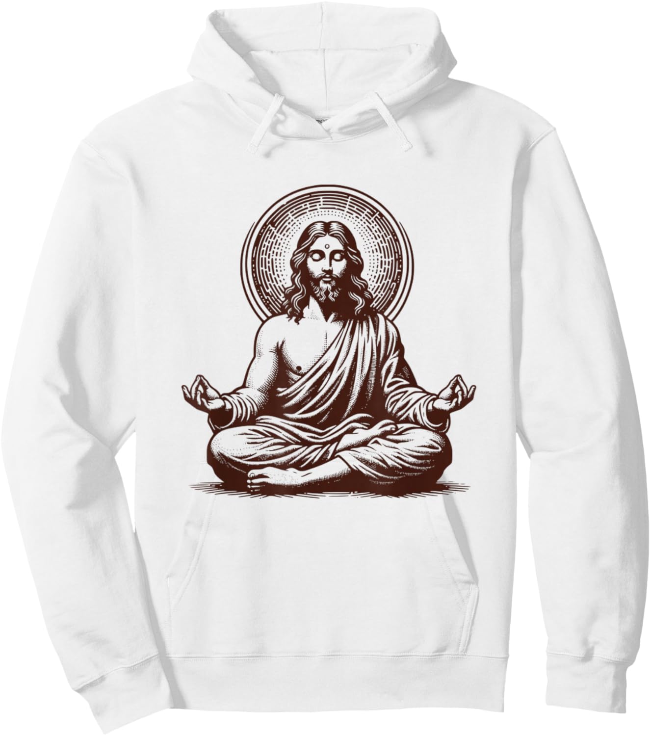Jesus Meditating As A Buddhist Monk Meditation Hoodie - Hoodie | White