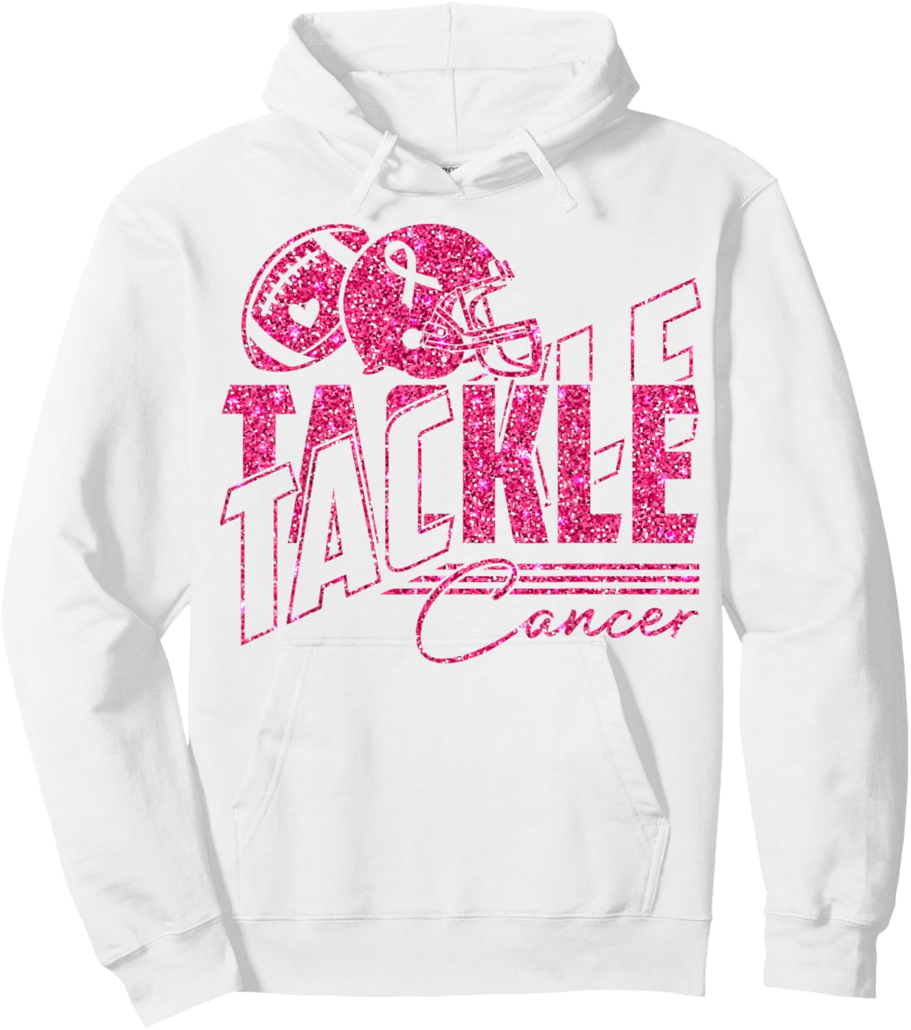 Tackle Cancer American Football Breast Cancer Awareness Hoodie - Hoodie | White