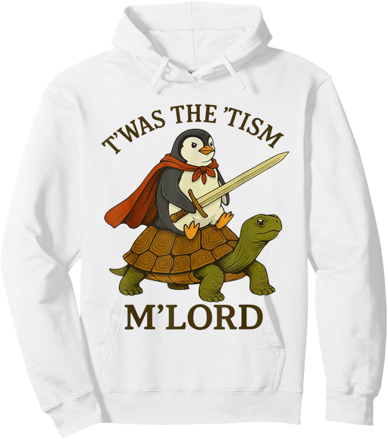 Penguin TWAS The Tism M Lord Funny Autism Meme Graphic Hoodie - Hoodie | White