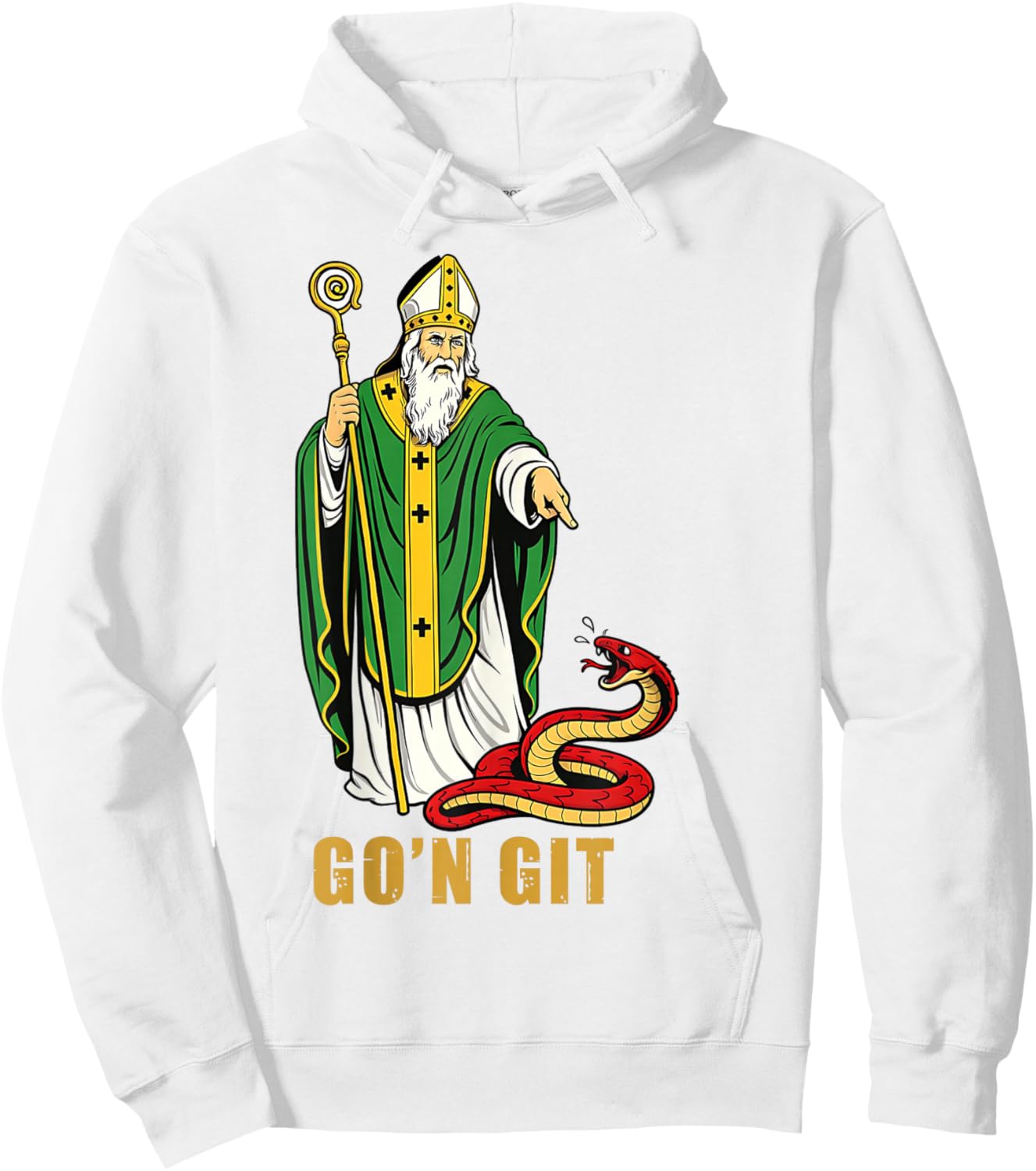 St Patrick Snake Gon Git Card Saint Pattys Men Women Kids Hoodie - Hoodie | White