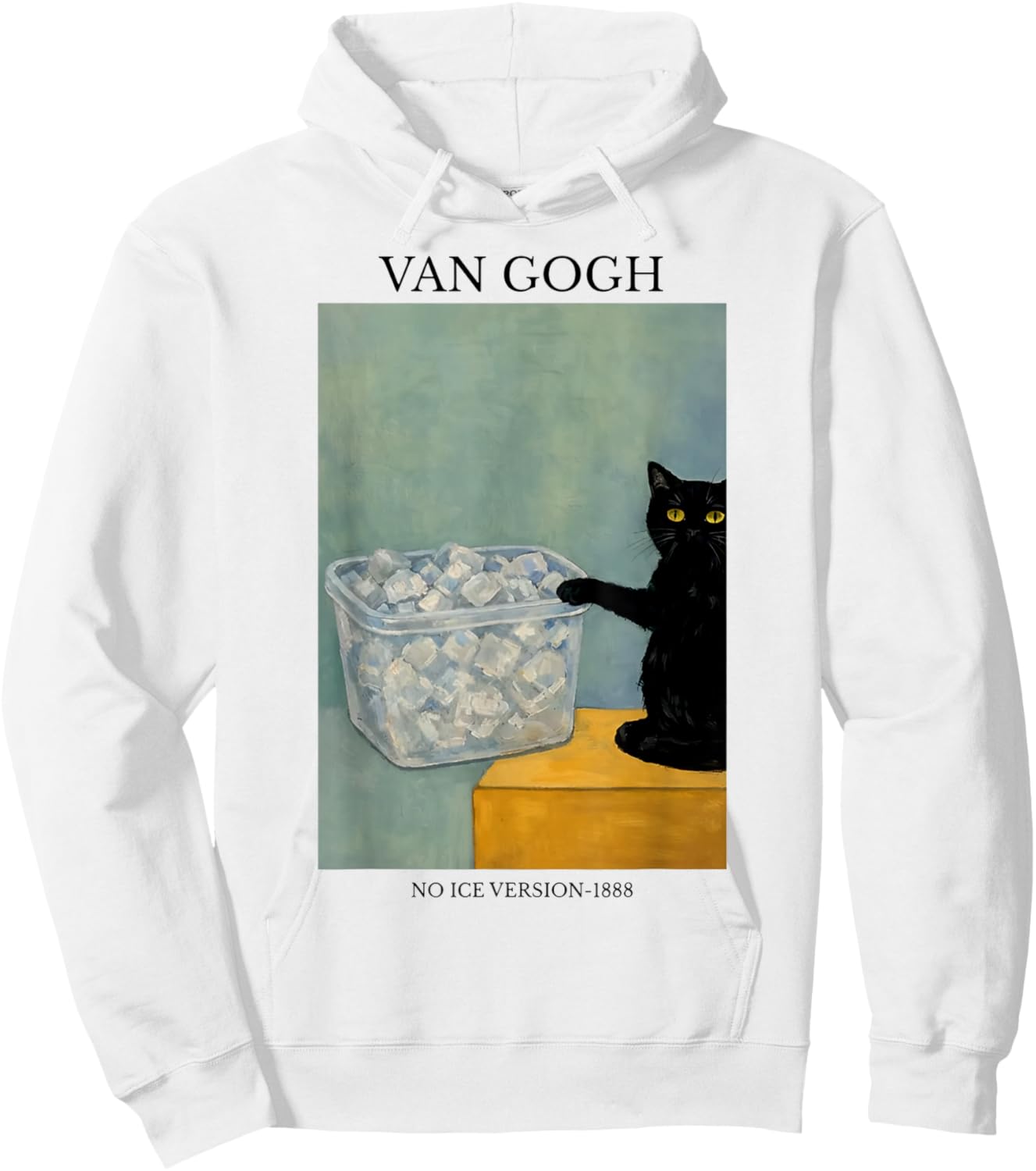 Funny Van Gogh Cat Meme No Ice Version 1888 Hoodie - Hoodie | White
