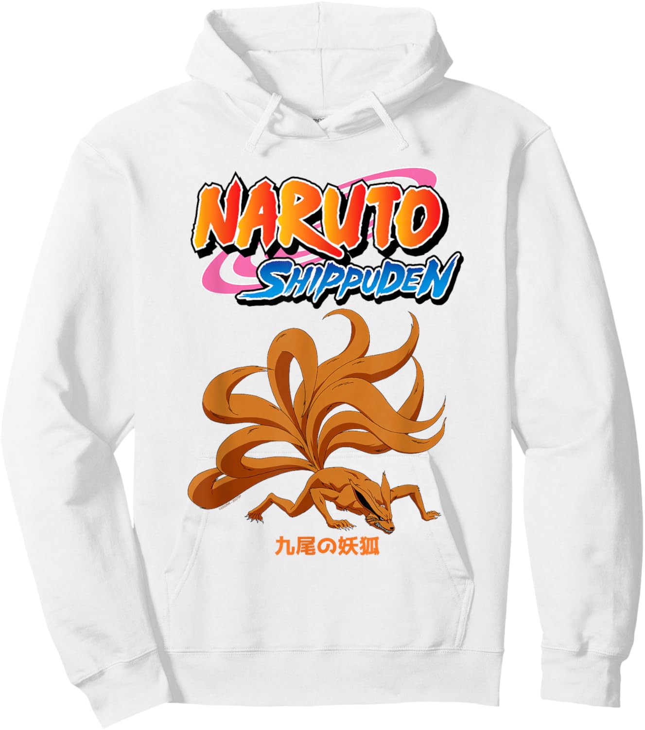 Naruto Shippuden Kurama Nine-Tails with Show Logo Anime Hoodie - Hoodie | White