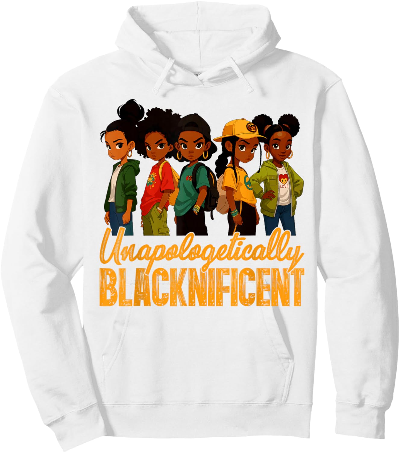 Unapologetically Blacknificent Black History Month Afro Girl Hoodie - Hoodie | White