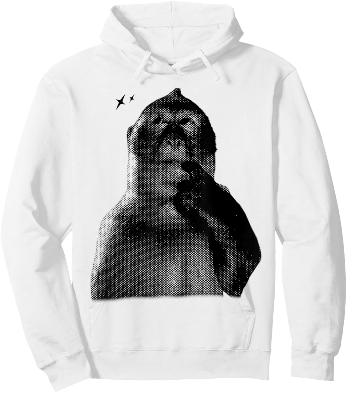 Funny Thinking Monkey Meme 2YK Graphic Hoodie - Hoodie | White
