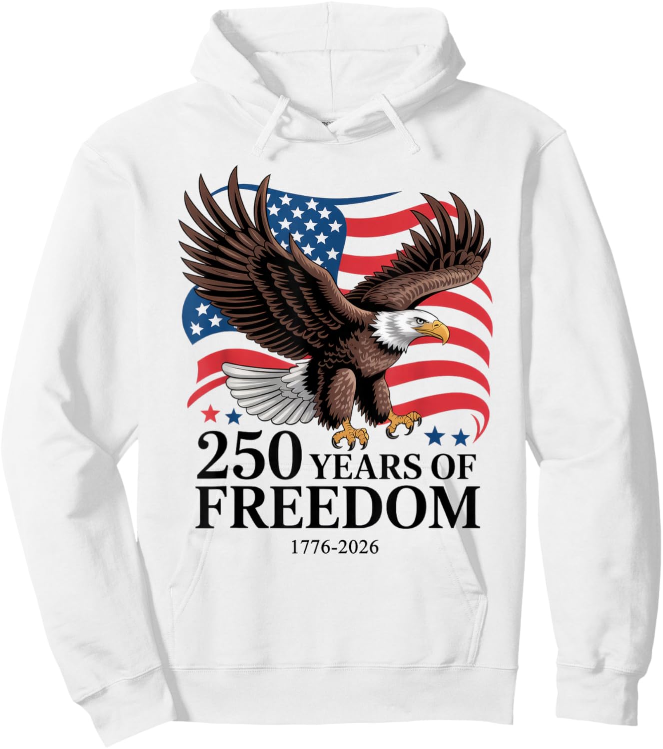 4th of July American Flag Vintage 250 Years 1776 2026 USA Hoodie - Hoodie | White