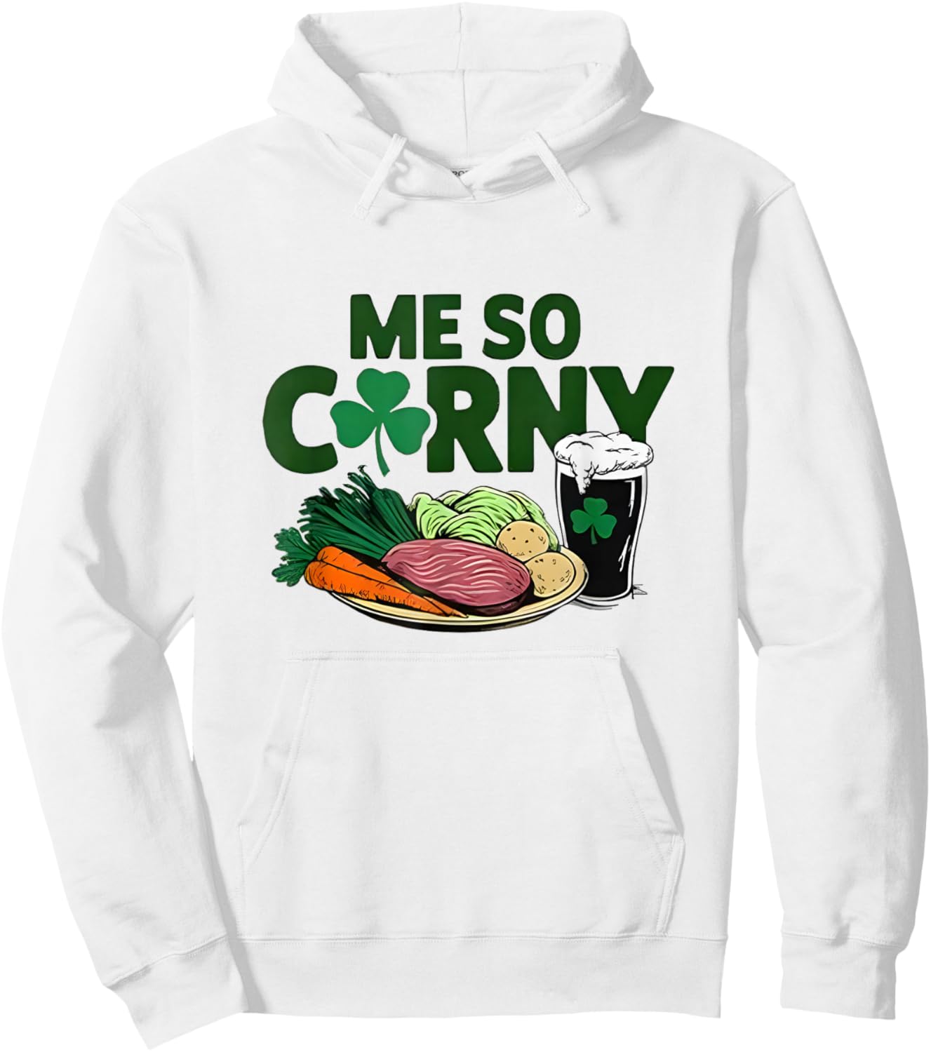 Me So Corny Beer Corned Beef and Cabbage Hoodie - Hoodie | White