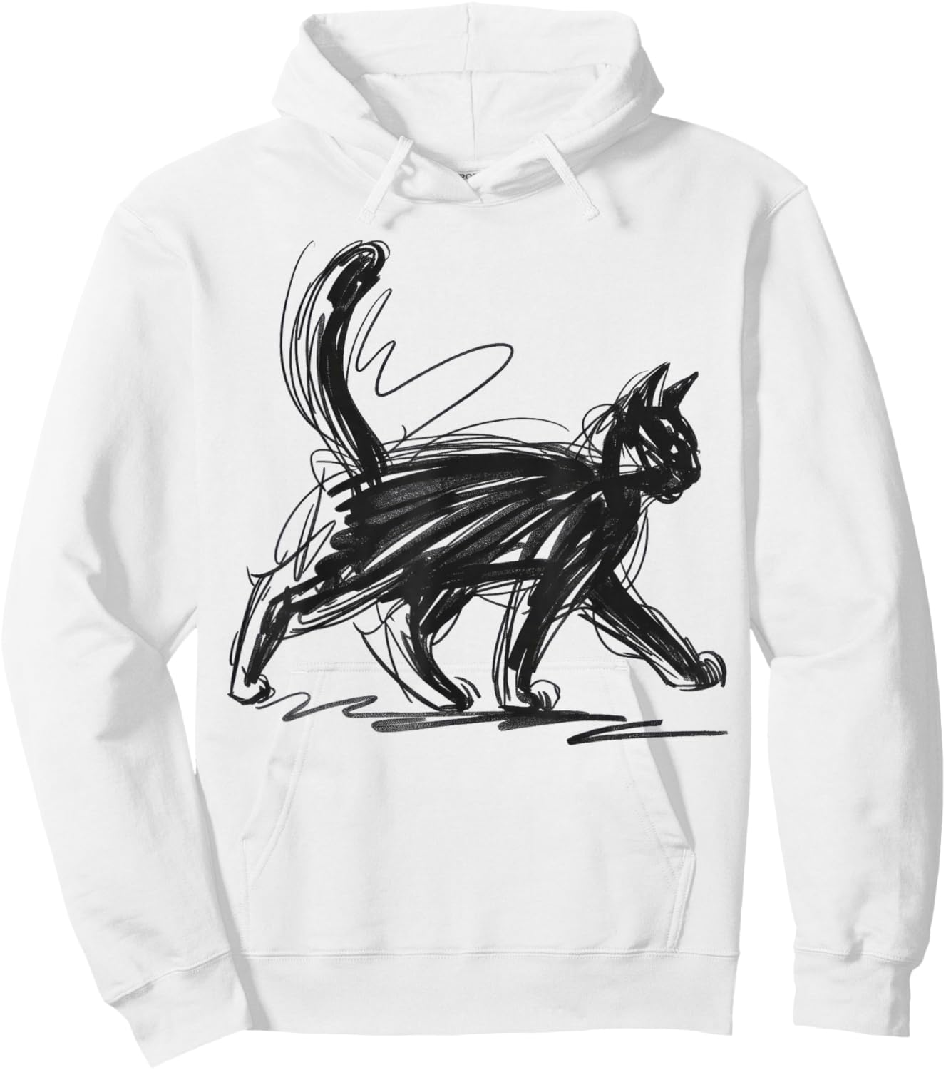 Minimalist cat Art Hoodie - Hoodie | White
