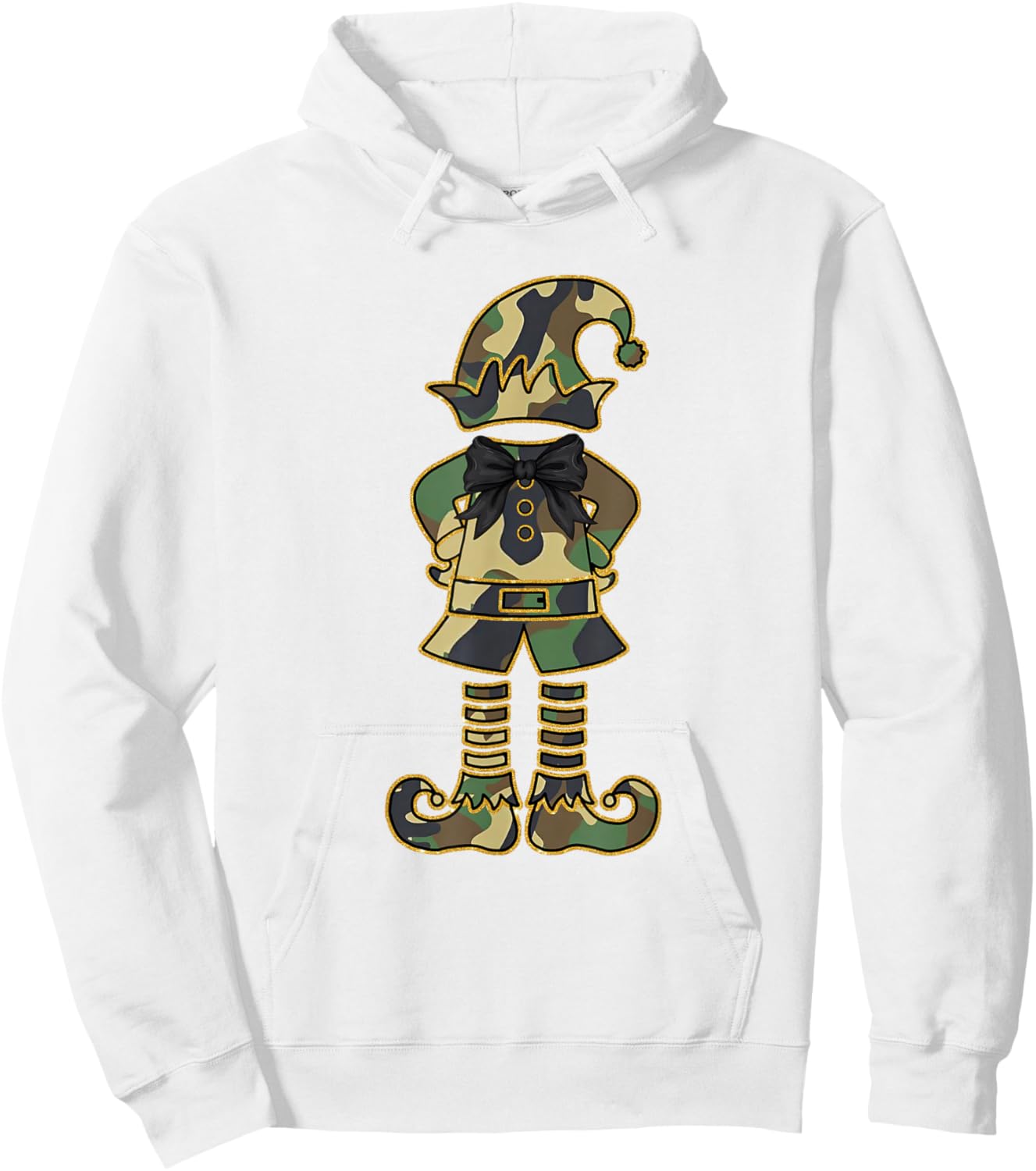 Christmas Camouflage Elf Boys Kids Xmas Family Matching Gift Hoodie - Hoodie | White