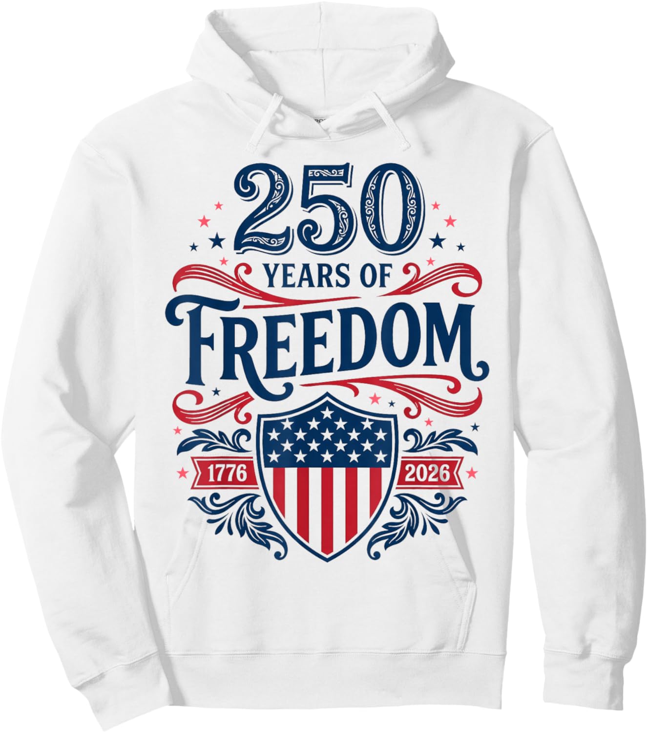 Retro 250 Years American 1776 2026 250th USA Years Men Women Hoodie - Hoodie | White