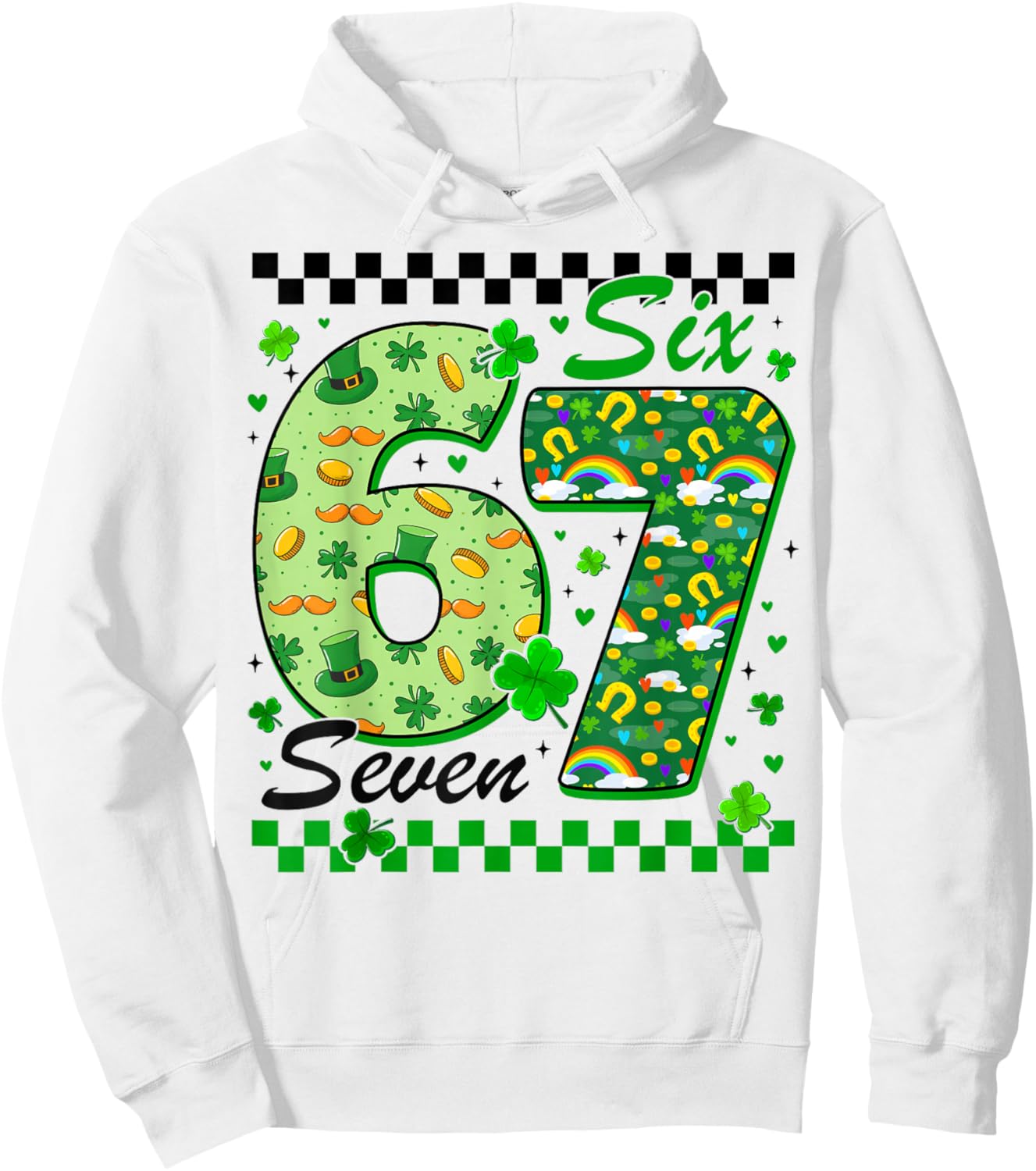 Funny Shamrock Rainbow St Patricks Men Boy Kid Girl Youth Hoodie - Hoodie | White