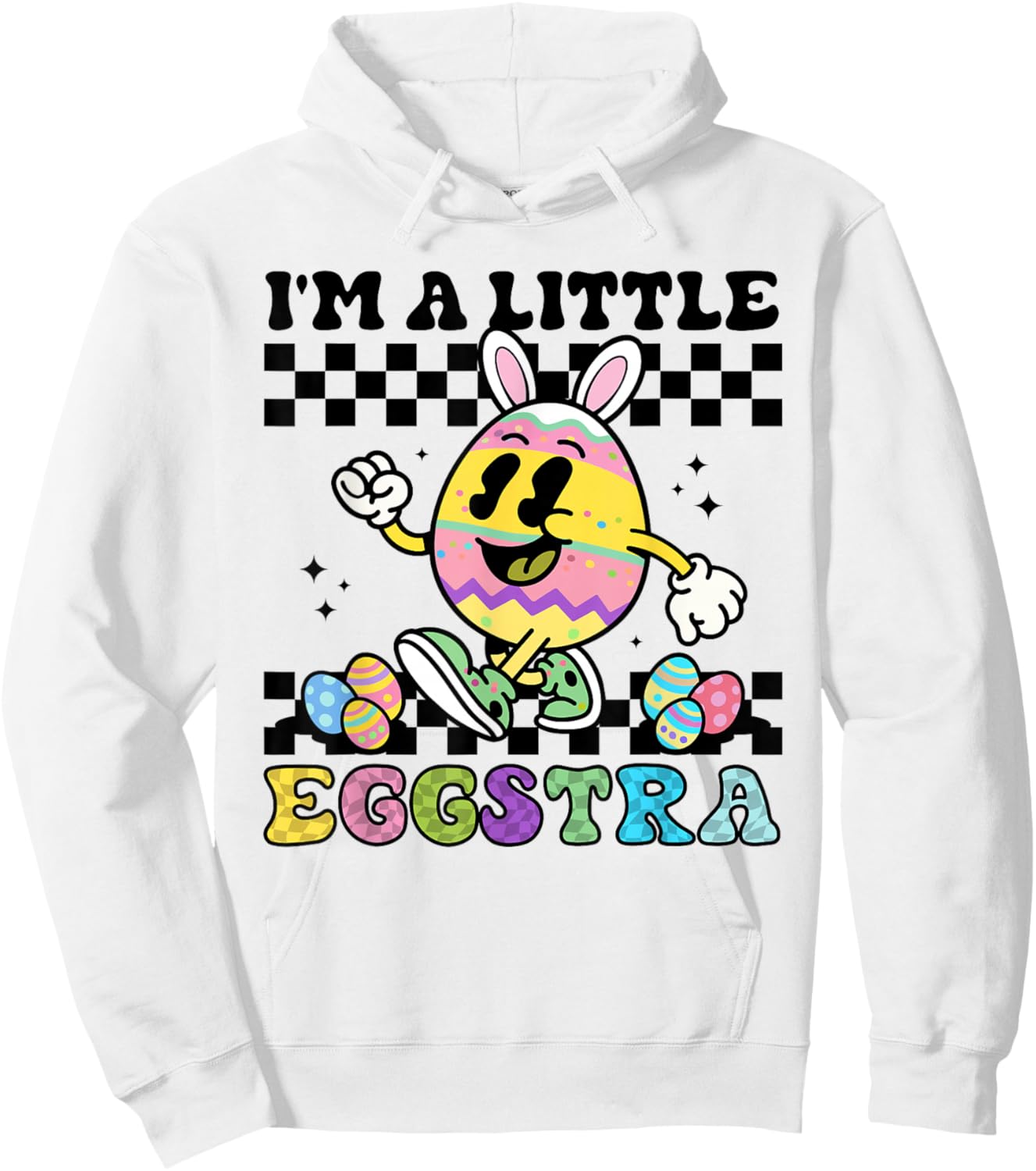 I'm A Little Eggstra Easter Day Meme Funny for Boys Girls Hoodie - Hoodie | White