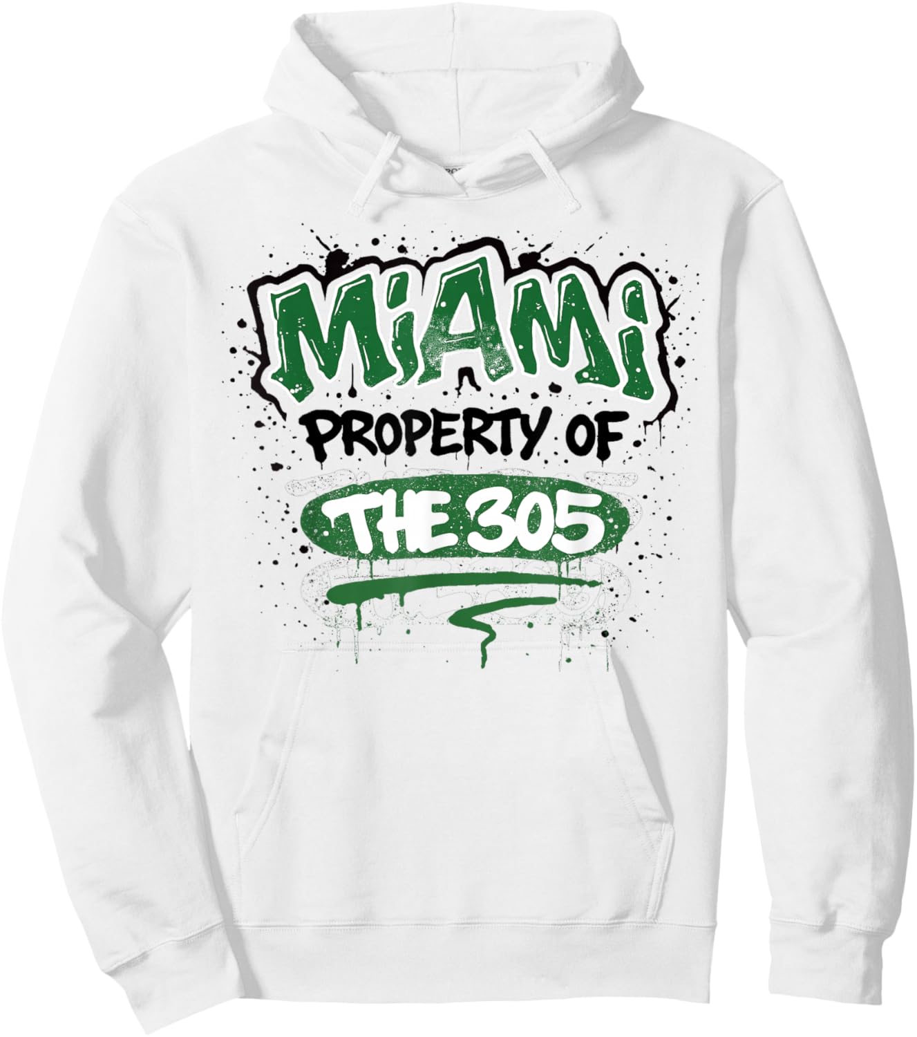 Miami Property of The 305 Unban Graffiti Spray Paint Design Hoodie - Hoodie | White