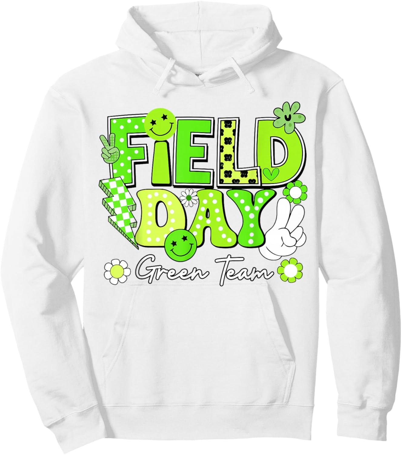 Field Day Green Team Funny for Teacher Kids Field Day Games Hoodie - Hoodie | White