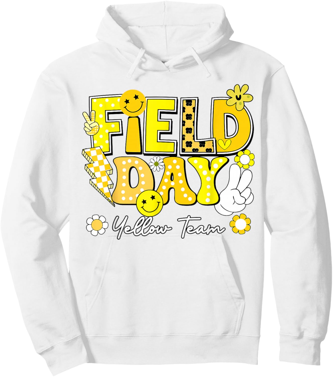 Field Day Yellow Team Funny for Teacher Kids Field Day Games Hoodie - Hoodie | White