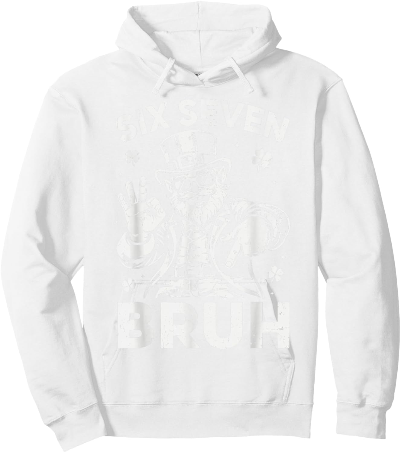 Bruh 67 St. Patrick's Day Leprechaun Six Seven 6 7 Boys Kids Hoodie - Hoodie | White