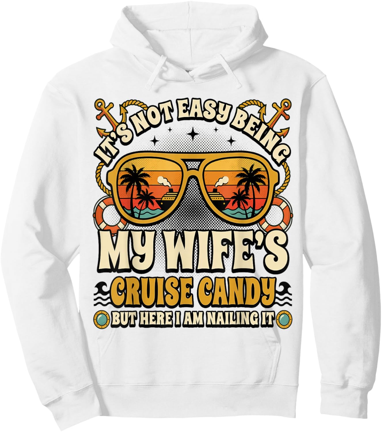 Matching Cruise Couples Candy Husband and Wife Hoodie - Hoodie | White
