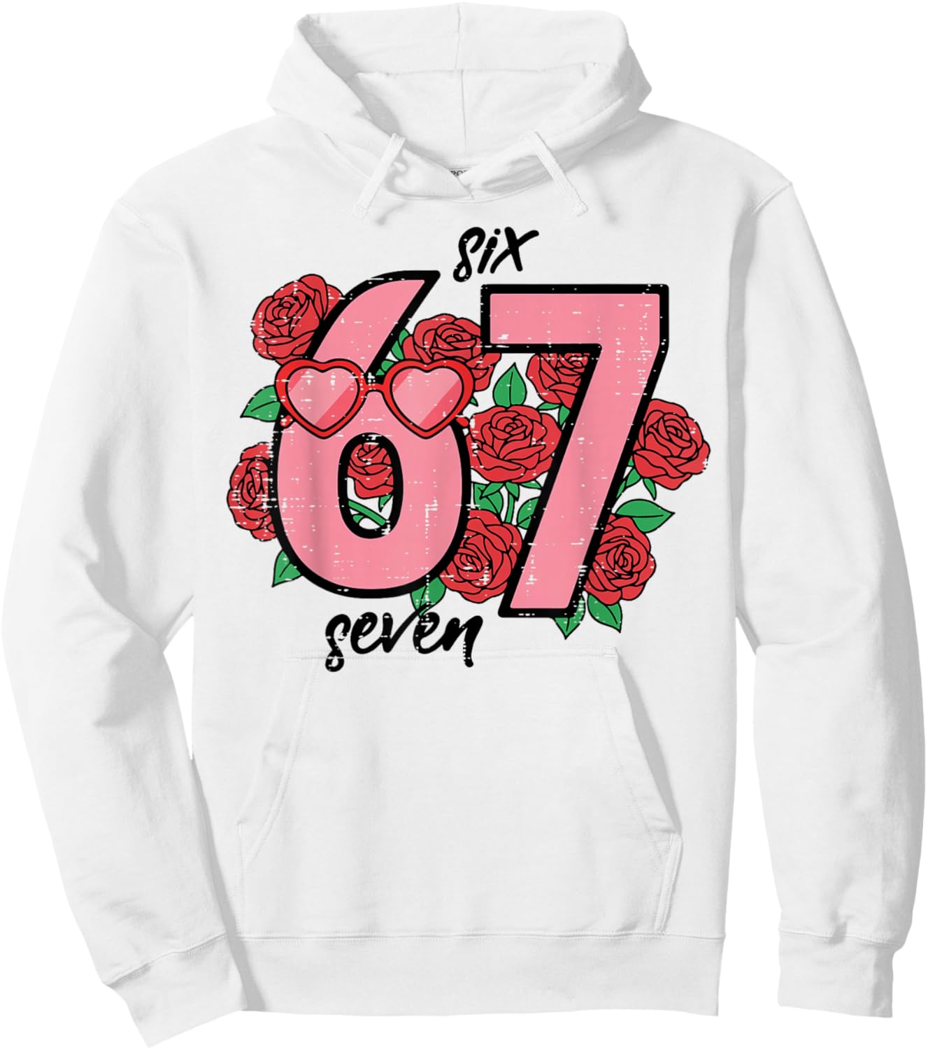 Six Seven 6 7 Valentines Day 67 Meme Kids Boys Youth Women Hoodie - Hoodie | White