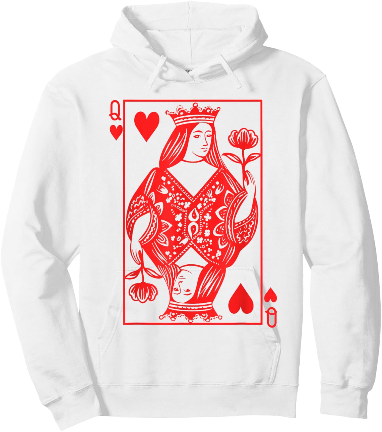 Queen of Hearts Girl Valentine Toddler Girls Valentine's Day Hoodie - Hoodie | White