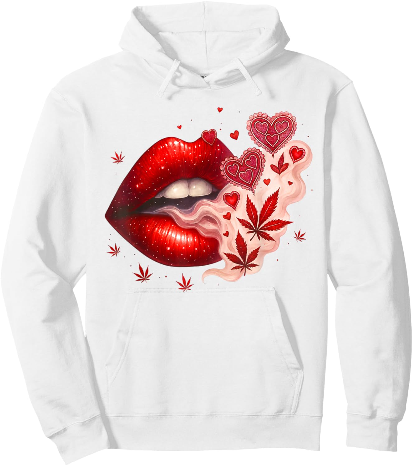 Valentine’s Day Cannabis Weed Lover Marijuana Stoner Babe Hoodie - Hoodie | White