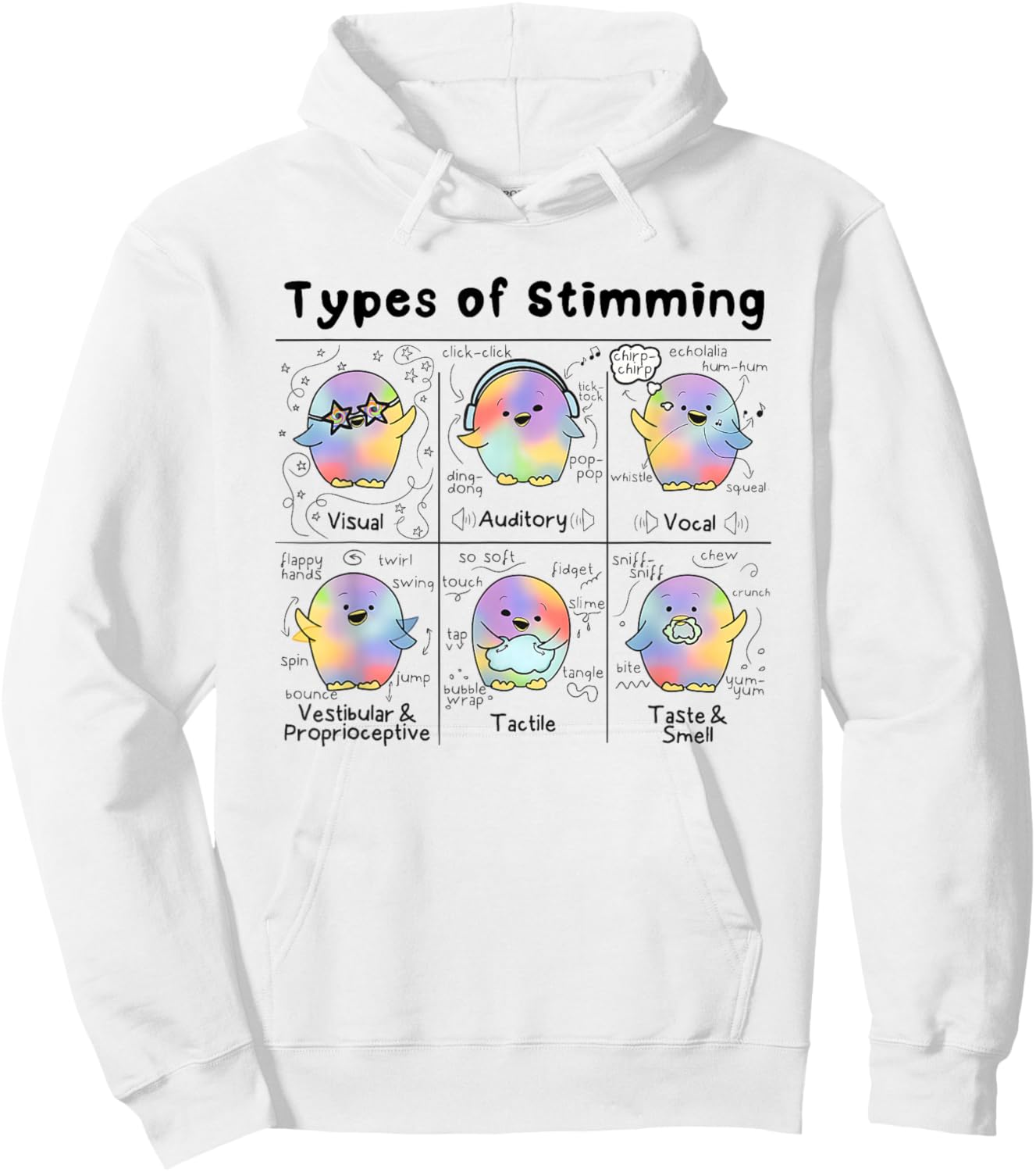 Types of Stimming Hoodie - Hoodie | White