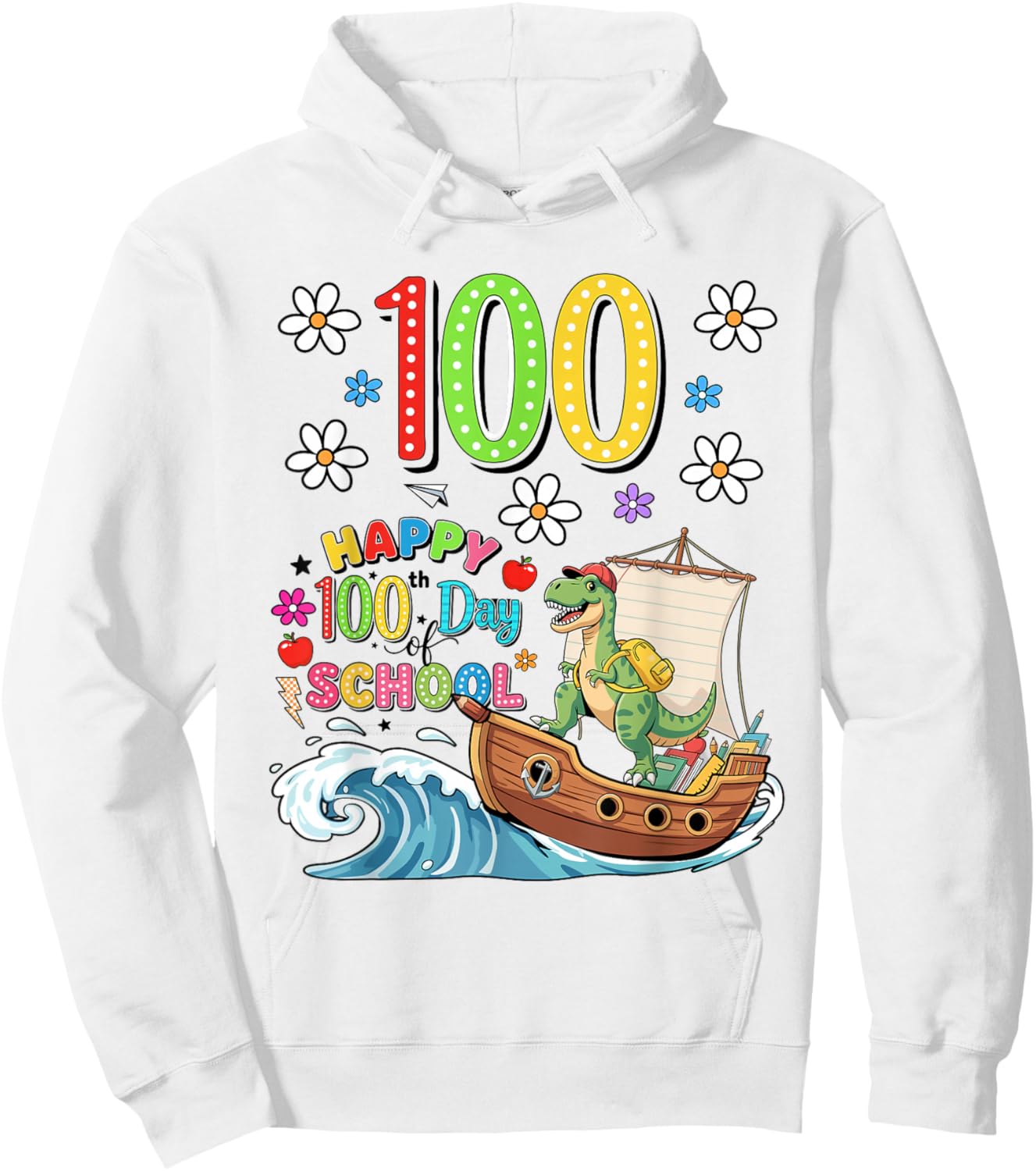 Happy 100th Day of School Design for Kids – 100 Days Smarter Hoodie - Hoodie | White