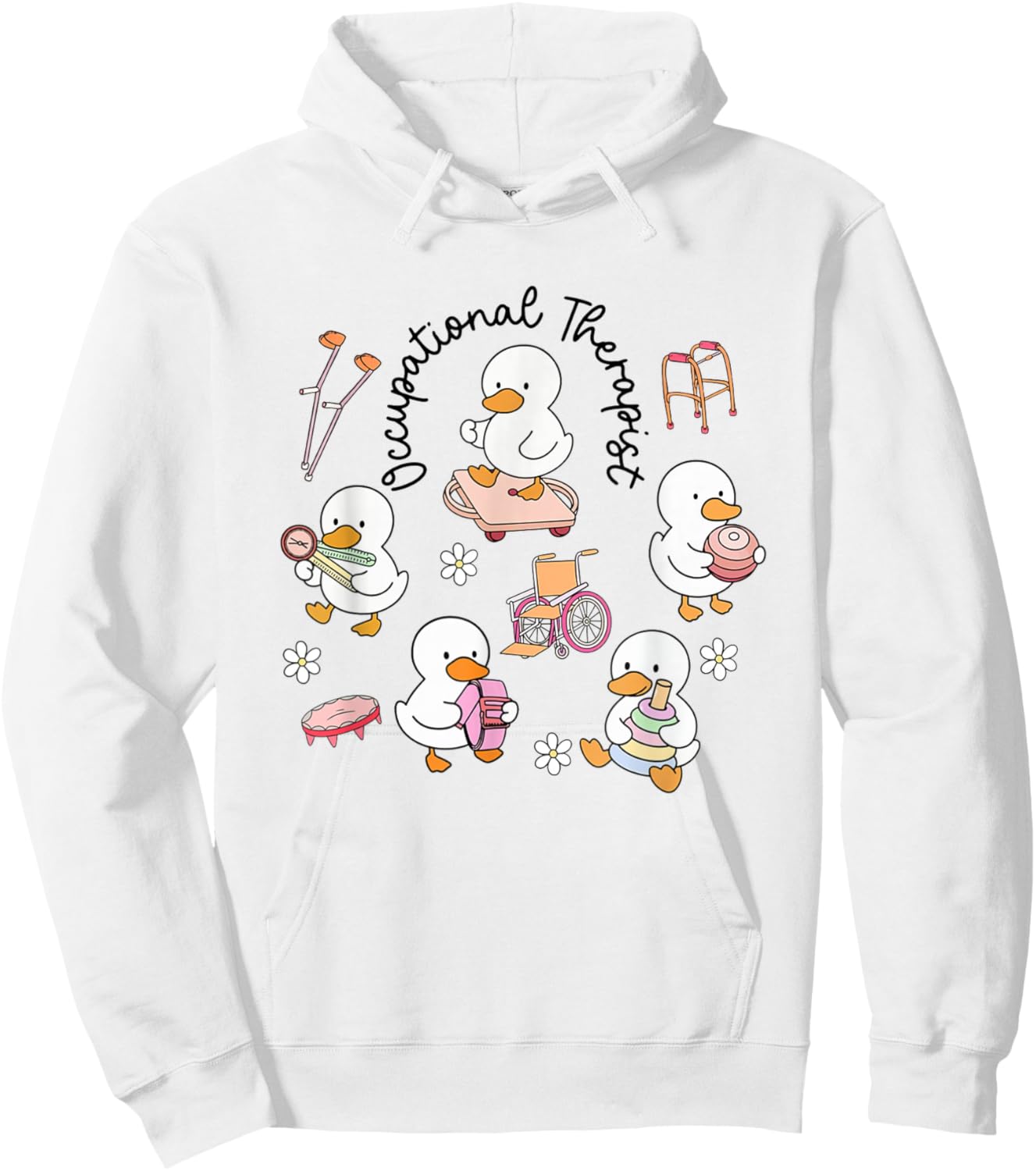 Retro Aesthetic Just an Occupational Therapy Goose OT OTA Hoodie - Hoodie | White