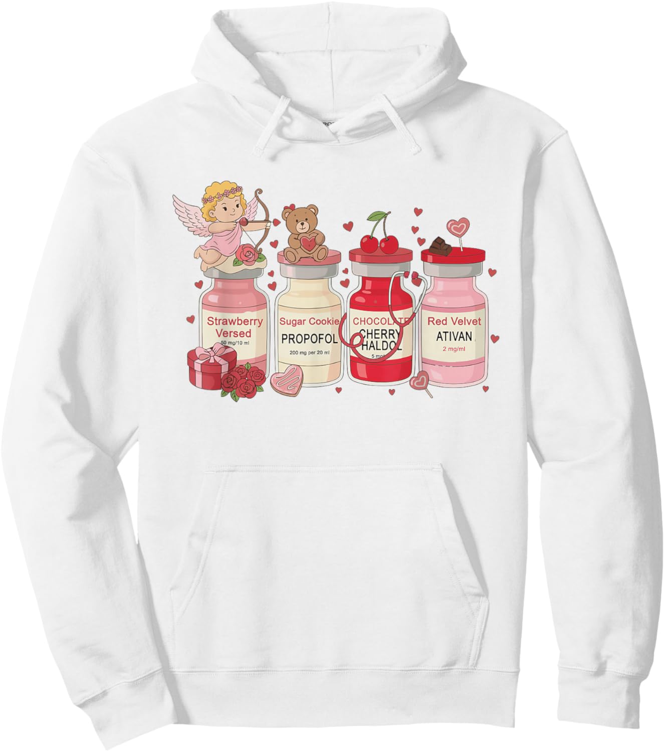 Cupid's Favorite Nurse Valentine Nursing Healthcare Worker Hoodie - Hoodie | White